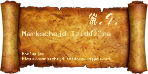 Markschejd Izidóra névjegykártya